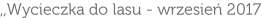 ,,Wycieczka do lasu - wrzesień 2017